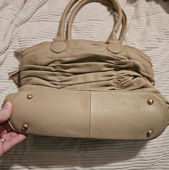 Frosting by Mary Norton Elegant Tan Studded Tote Bag. - Picture 11 of 11